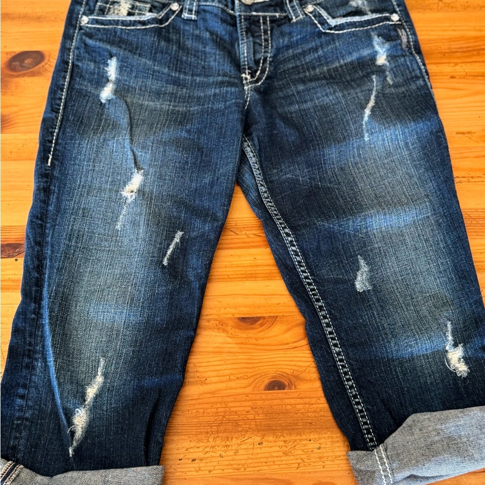 Silver Jeans Dark Blue Denim Capris